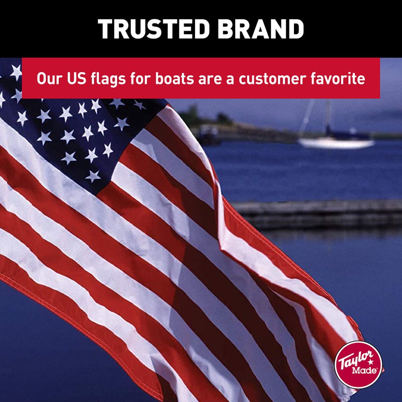 TaylorMade Taylor Made Sewn American Flag for Boats, 24" x 36", Marine-Grade Nylon, Fade Resistant, Brass Grommets, Embroidered Stars and Stripes, Flag only - 2020109197 - Image 4